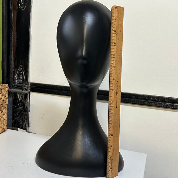 Mannequin/Wig Head, Stand or Display, Black Plastic, 15 inches - Picture 4 of 4